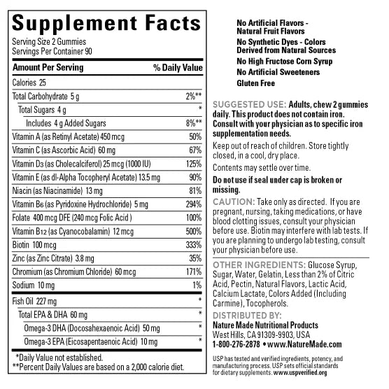 Nature Made Multivitamin for Her + Omega Gummies, 180 Gummies