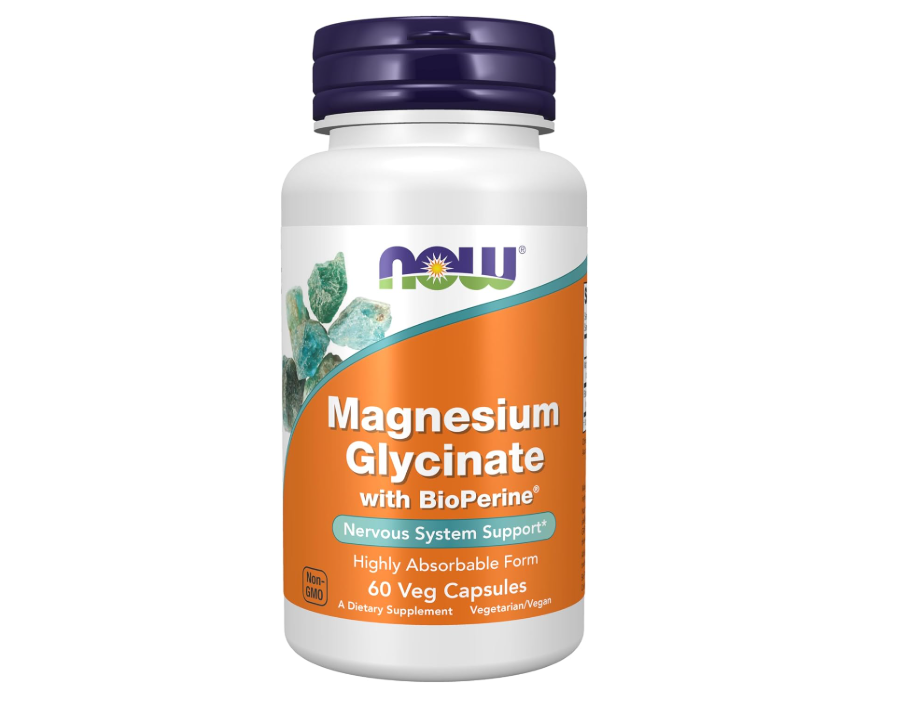 Now Foods Supplements, Magnesium Glycinate with BioPerine, 60 Veg Capsules