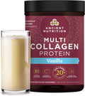Ancient Nutrition Multi Collagen Protein Powder Vanilla Flavor 16.7oz | 45 Servings | Supports Joint Care, Skin, Hair & Nails, and Gut Health