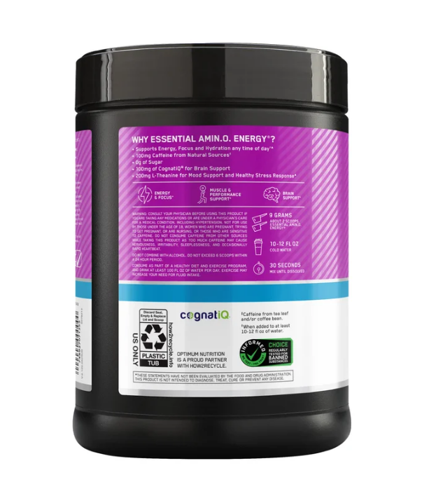 Optimum Nutrition Essential Amino Energy + Electrolytes, Grape, 1.42 lbs