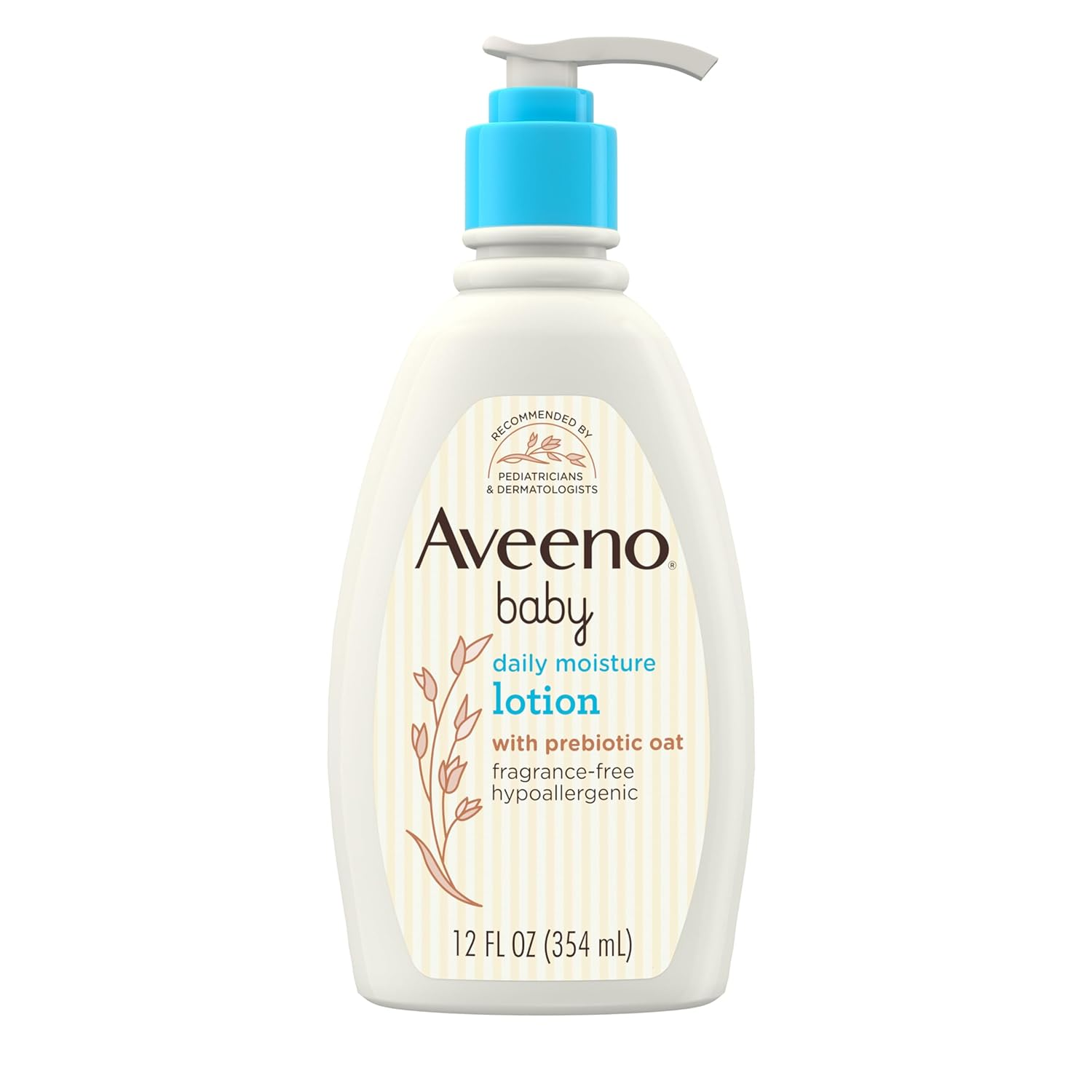 AVEENO Baby Daily Moisture Lotion  for Delicate Skin, Natural Colloidal Oatmeal & Dimethicone, Fragrance Free 12 oz