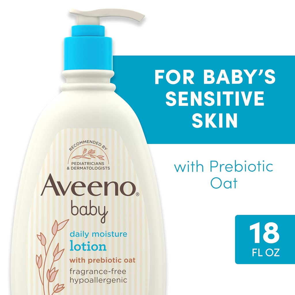Aveeno Baby Daily Moisture Body Lotion for Delicate Skin with Natural Colloidal Oatmeal & Dimethicone - 18 fl oz