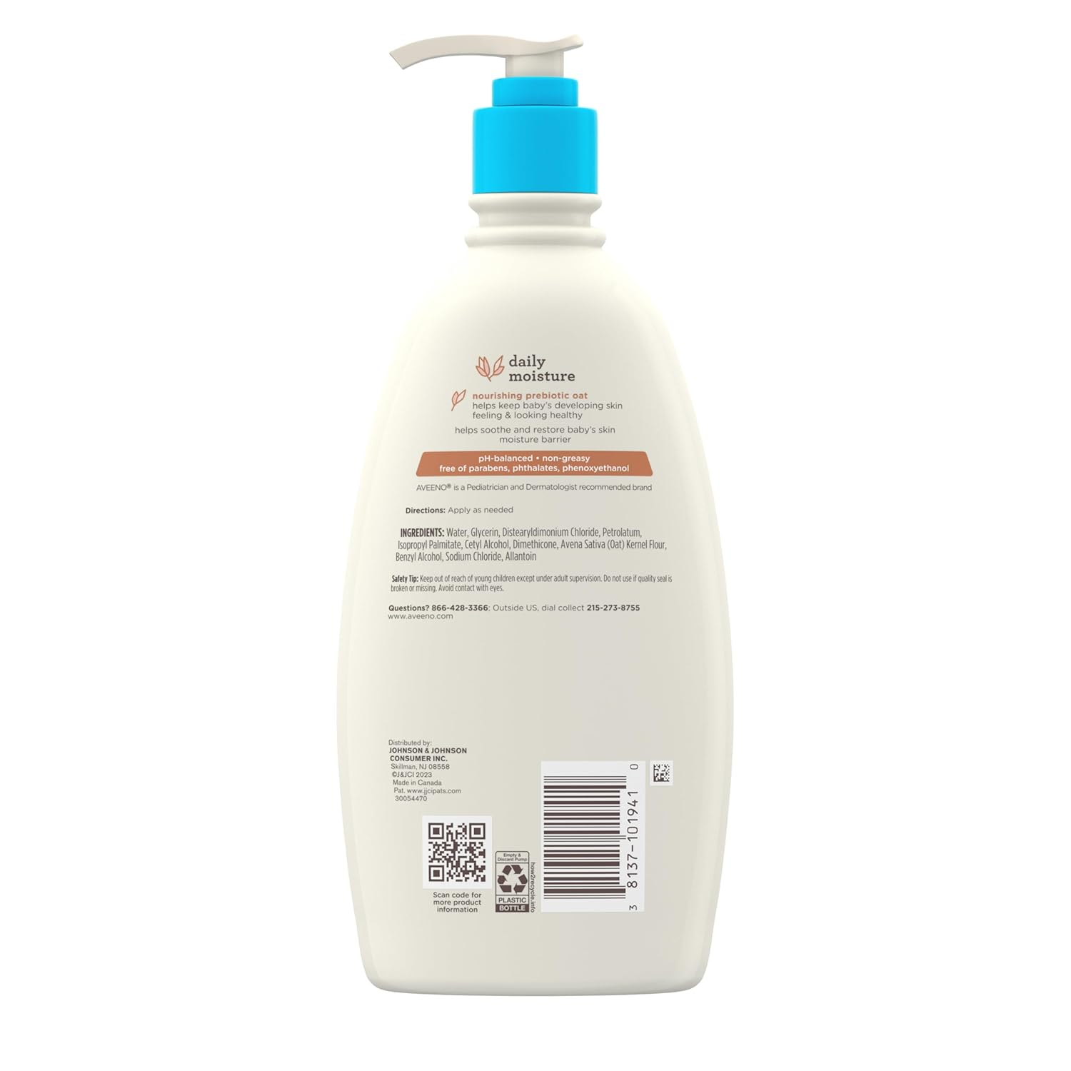 Aveeno Baby Daily Moisture Body Lotion for Delicate Skin with Natural Colloidal Oatmeal & Dimethicone - 18 fl oz