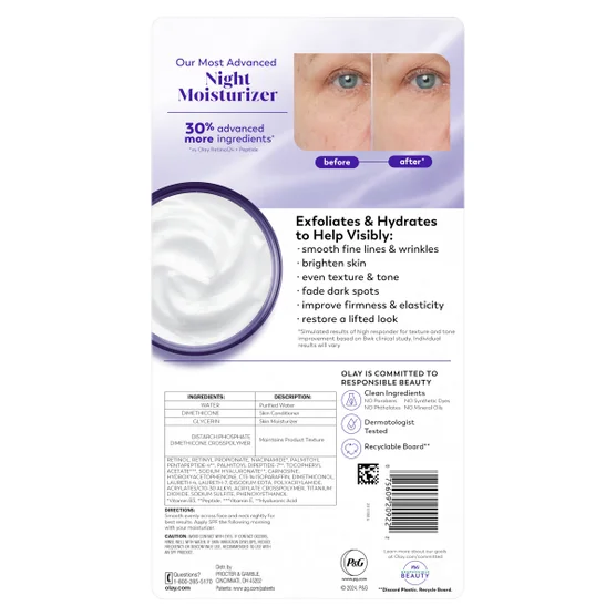 Olay Pro Advanced Retinol Complex Night Moisturizer, 1.7 oz, 2-pack