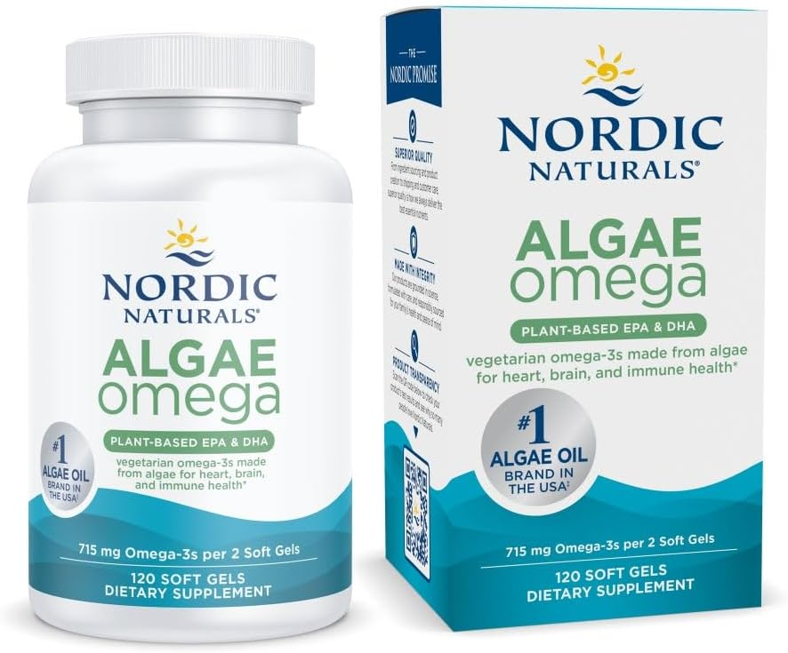 Nordic Naturals Algae Omega – Plant-Based Omega-3 with EPA & DHA – 120 Softgels