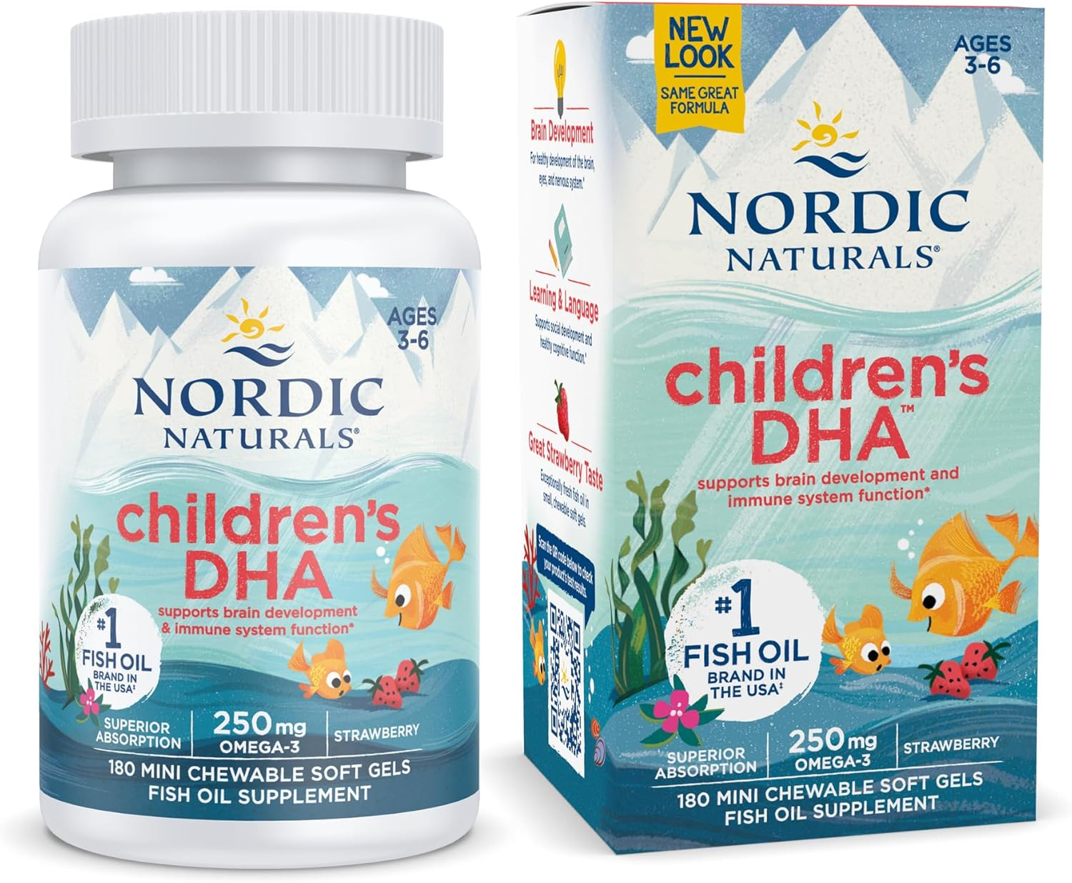 Nordic Naturals Children’s DHA 250 mg Omega-3 with EPA & DHA 180Mini soft gels