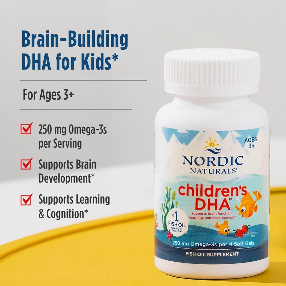 Nordic Naturals Children’s DHA 250 mg Omega-3 with EPA & DHA 180Mini soft gels