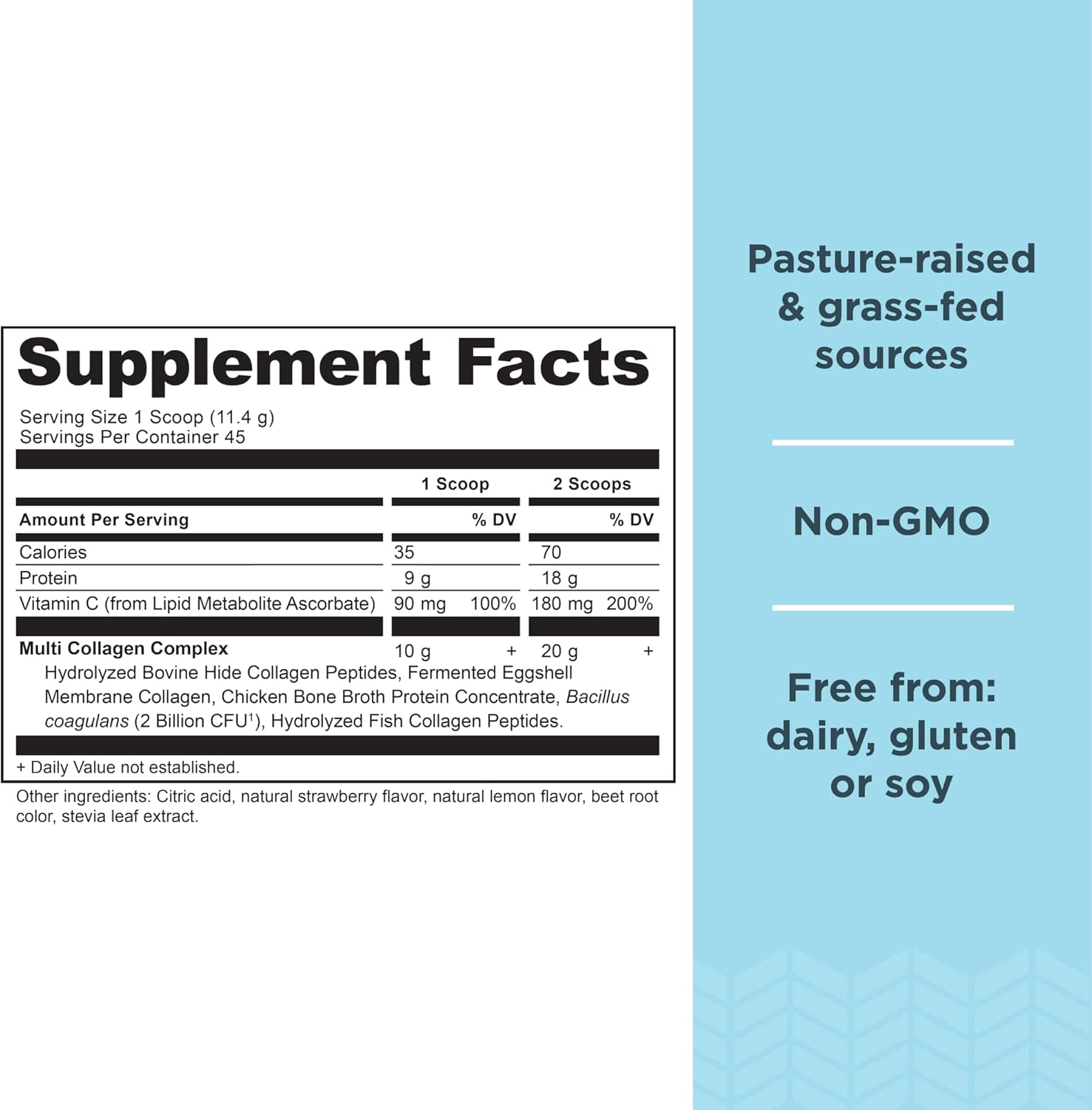 Ancient Nutrition Multi Collagen Protein Powder Strawberry Lemonade Flavor 18.1 oz | 45 Servings | Supports Joint Care, Skin, Hair & Nails, and Gut Health