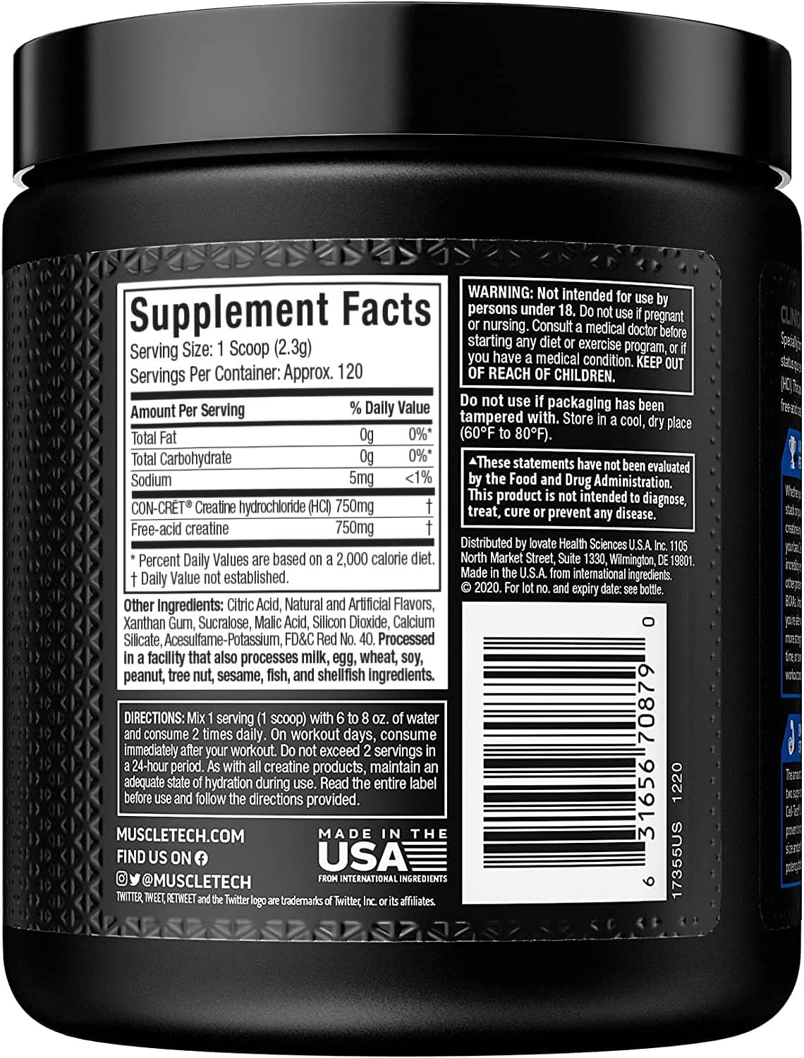 MuscleTech Cell-Tech Creactor - Creatine HCl Formula - Muscle Builder for Men & Women - Creatine HCl + Free-Acid Creatine Supplements - Fruit Punch Extreme, 120 Servings