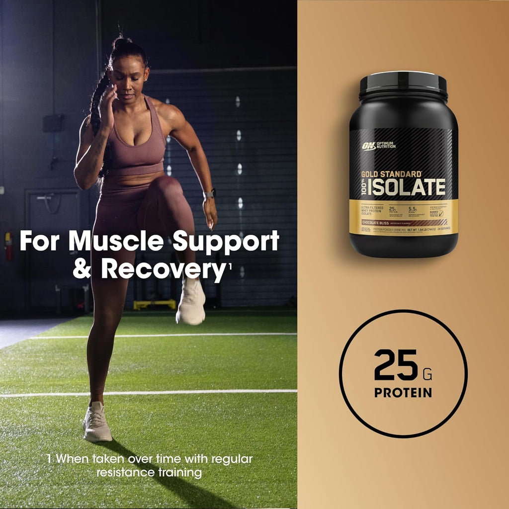 Optimum Nutrition Gold Standard 100% Isolate Whey Protein, Chocolate Bliss, 3 lb – 44 Servings