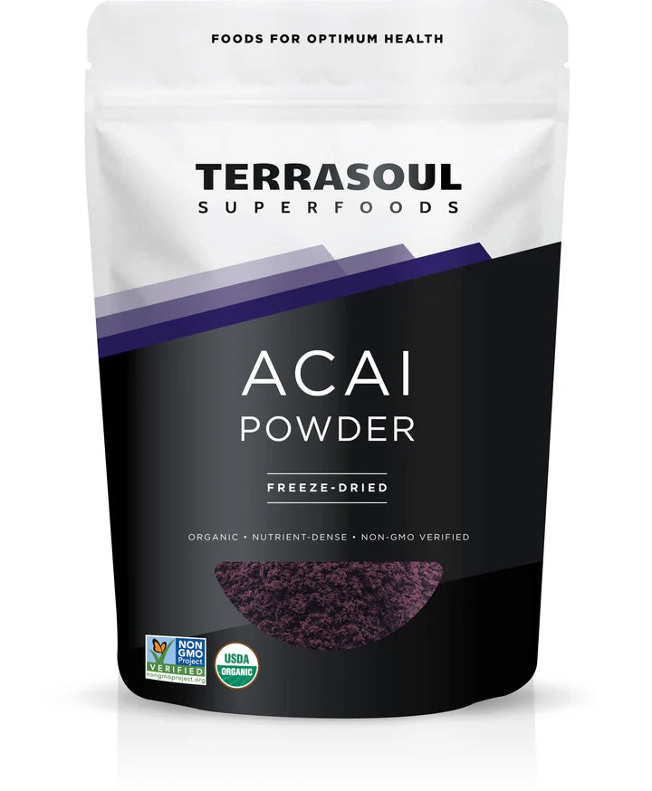Terrasoul Superfoods Organic Acai Berry Powder, 4 Oz, Freeze-Dried for Freshness, Omega Fats Boost for Smoothie Bowls, and Antioxidant-Packed Superfoods Recipes