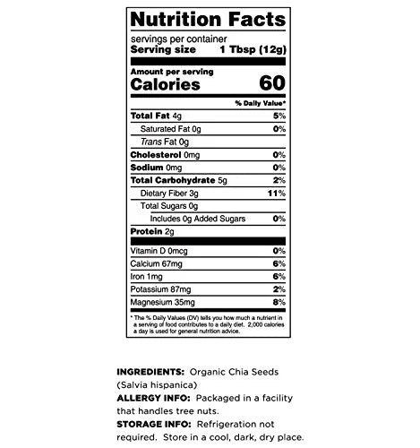 Terrasoul Superfoods Organic Black Chia Seeds,  16oz, Nutrient-Packed Superfood for Energy, Puddings, Smoothies, and Baking