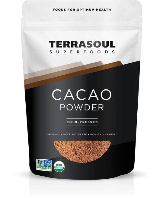 Terrasoul Superfoods Raw Organic Cacao Powder, 4 Oz, Rich Chocolate Goodness for Baking, Smoothies, and Blissful Hot Cocoa