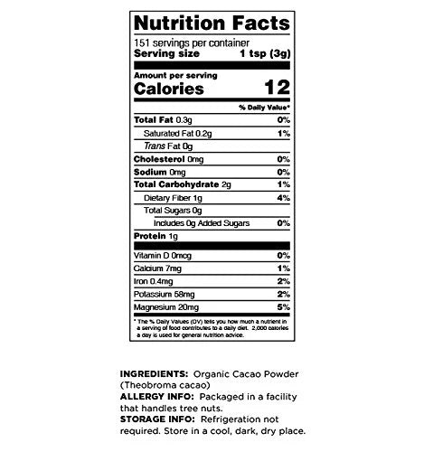Terrasoul Superfoods Raw Organic Cacao Powder, 4 Oz, Rich Chocolate Goodness for Baking, Smoothies, and Blissful Hot Cocoa