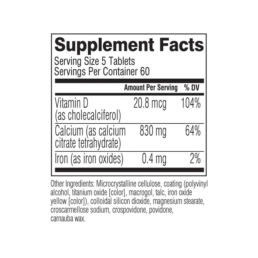 Swisse Calcium with Vitamin D3 & Citrate 830 mg | 300 Tablets