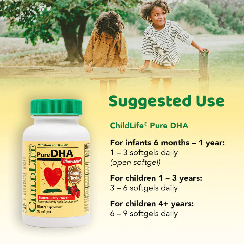 ChildLife Pure DHA Softgels – Brain & Nervous System Support for Kids | 90 Softgels